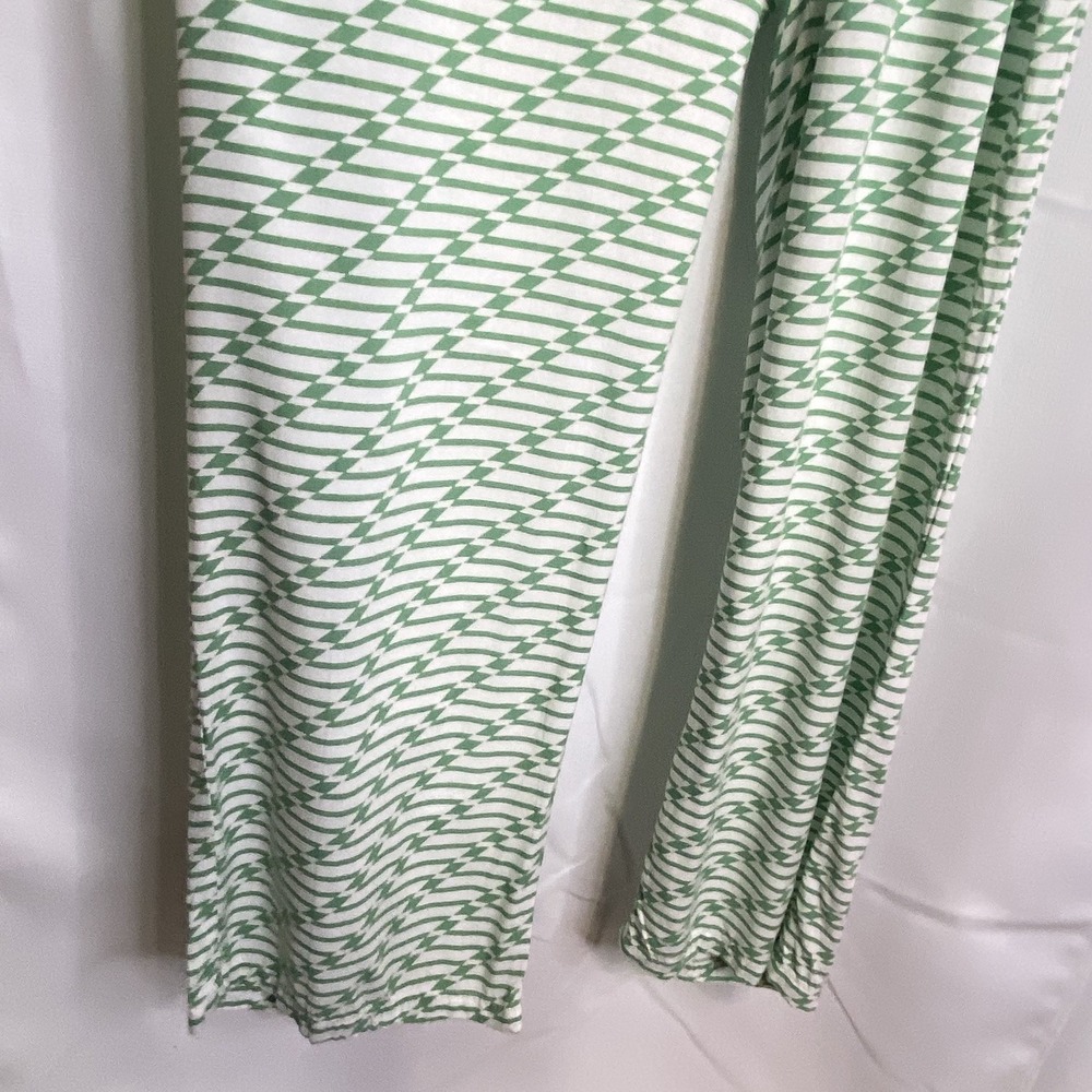 Ava Sky Green White Geometric Women Jumpsuit Small Jumper Jorja Green Ladder NWT - Picture 3 of 10
